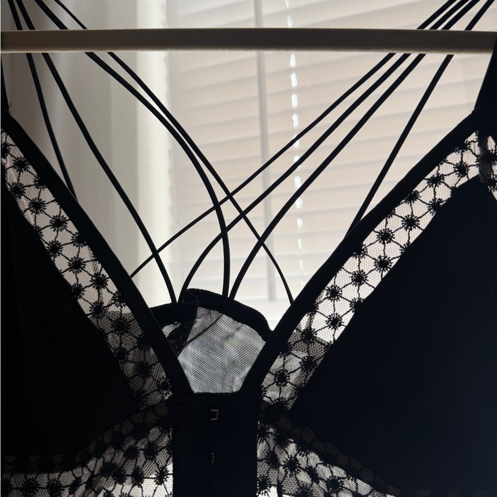 Victoria's Secret Black Lace Bra with Strappy Details